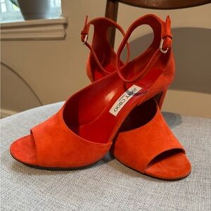 Jimmy Choo Women's Orange Suede Heels